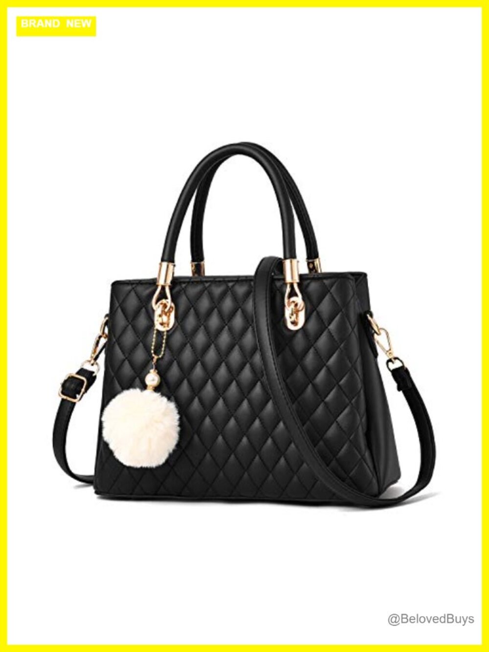 PU Leather Satchel Handbag Medium Top-Handle Purse with Adjustable Strap